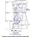 Model output: Thumbnail maps of regional drawdown between 1864 and 2000 for: B) deep sandstone aquifer