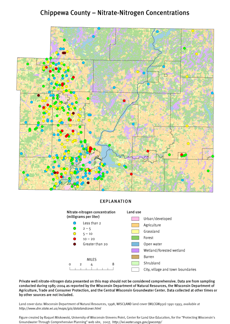Chippewa County nitrate-nitrogen concentrations
