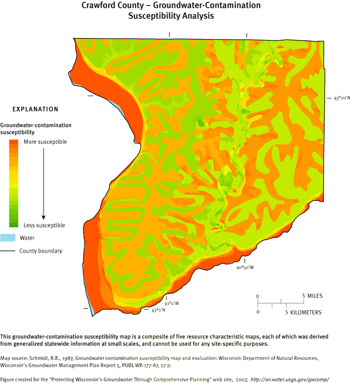 Crawford County Groundwater Contamination Susceptibility Analysis Map