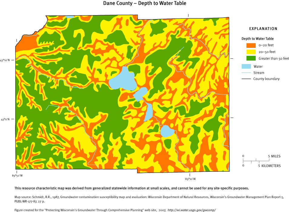 Dane County Depth of Water Table