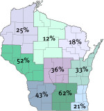 Percentage of private wells with detectable herbicides or herbicide metabolites in Wisconsin thumbnail