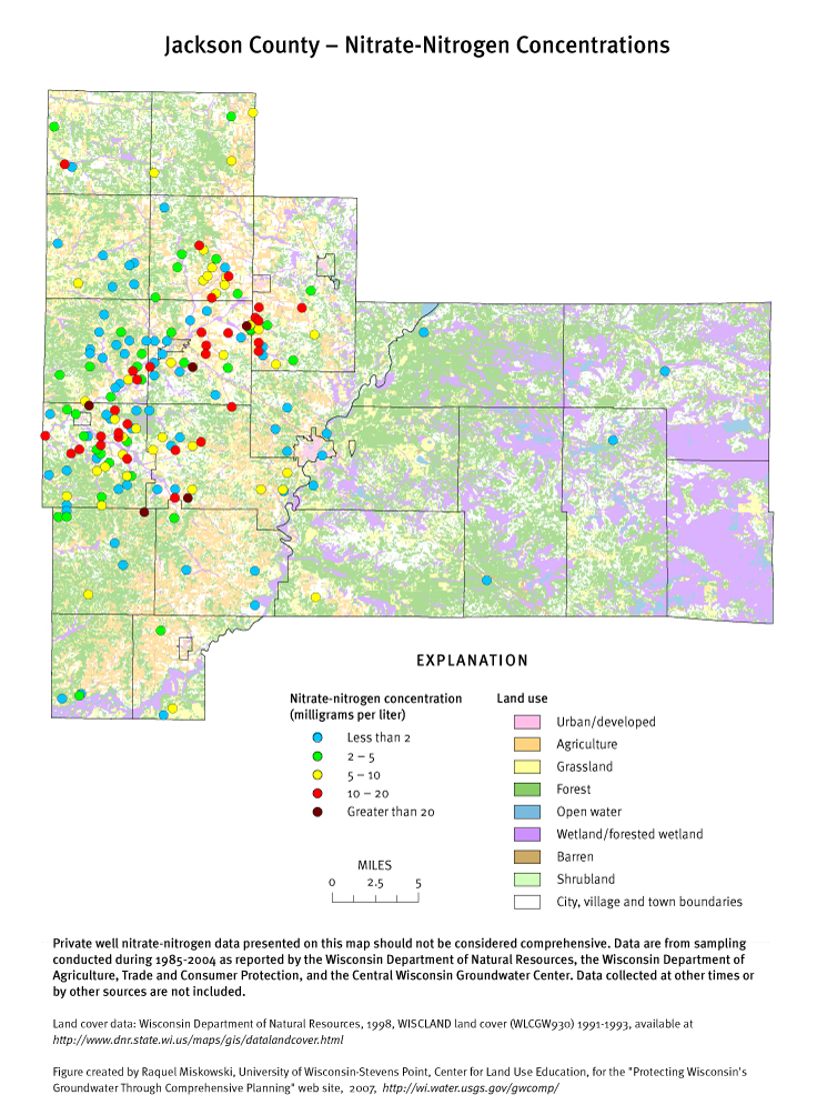 Jackson County nitrate-nitrogen concentrations