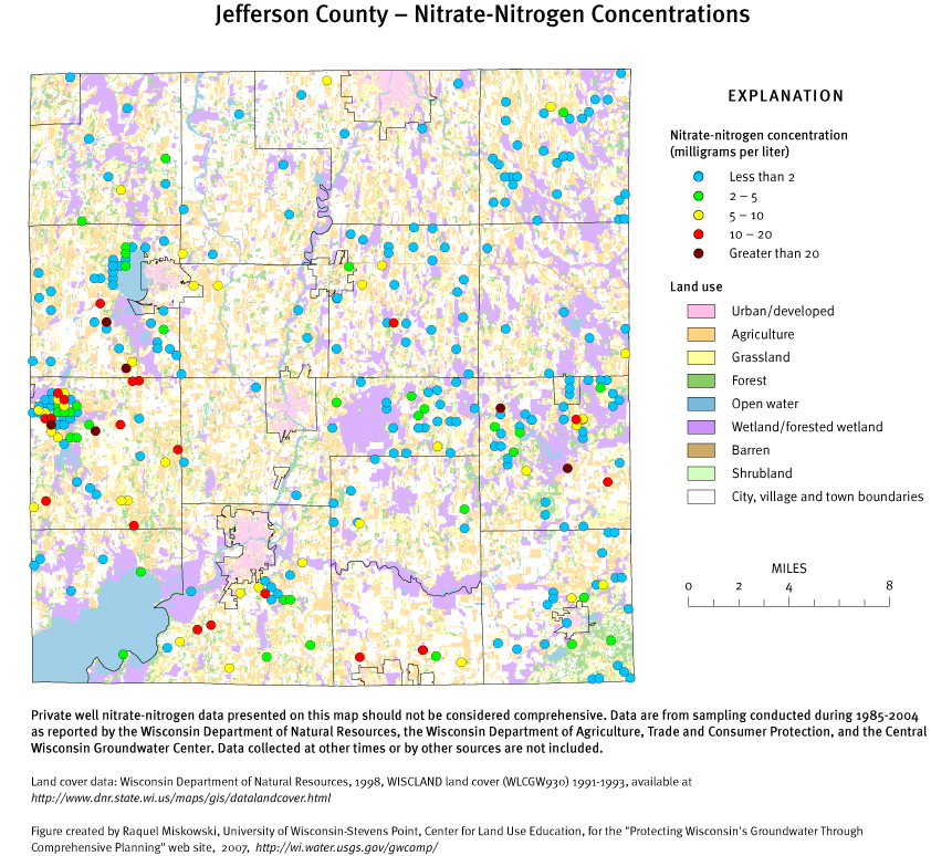 Jefferson County nitrate-nitrogen concentrations