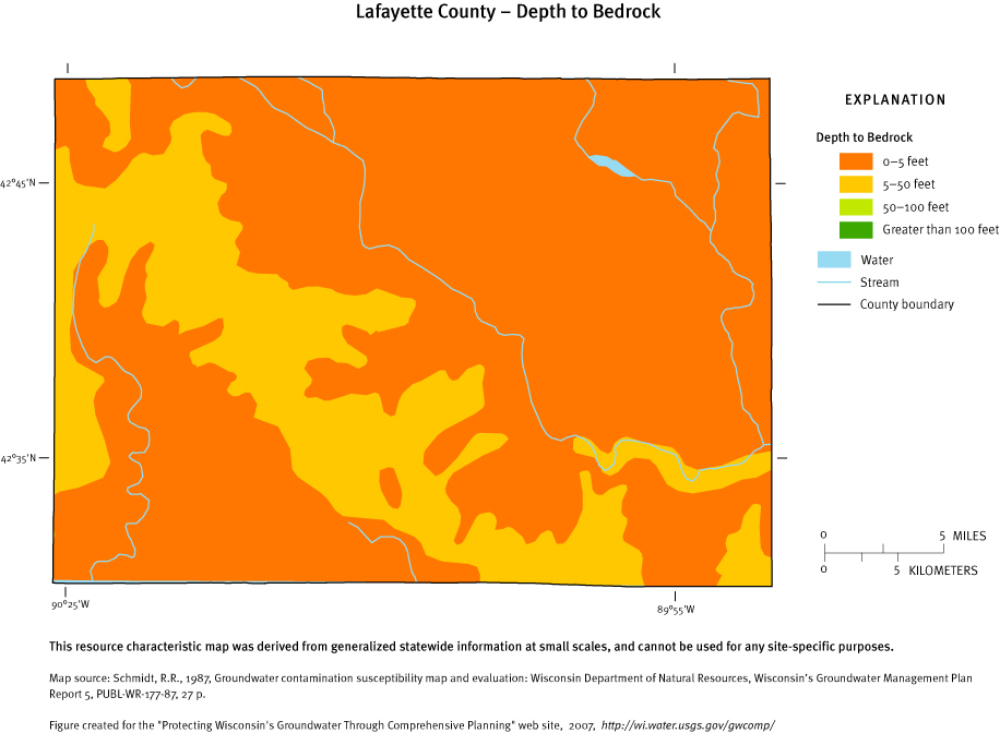 Lafayette County Depth to Bedrock