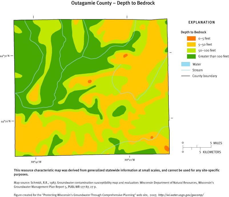 Outagamie County Depth to Bedrock