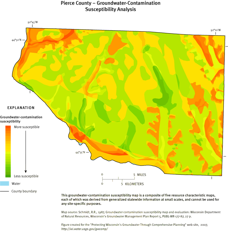 Pierce County Groundwater Contamination Susceptibility Analysis Map