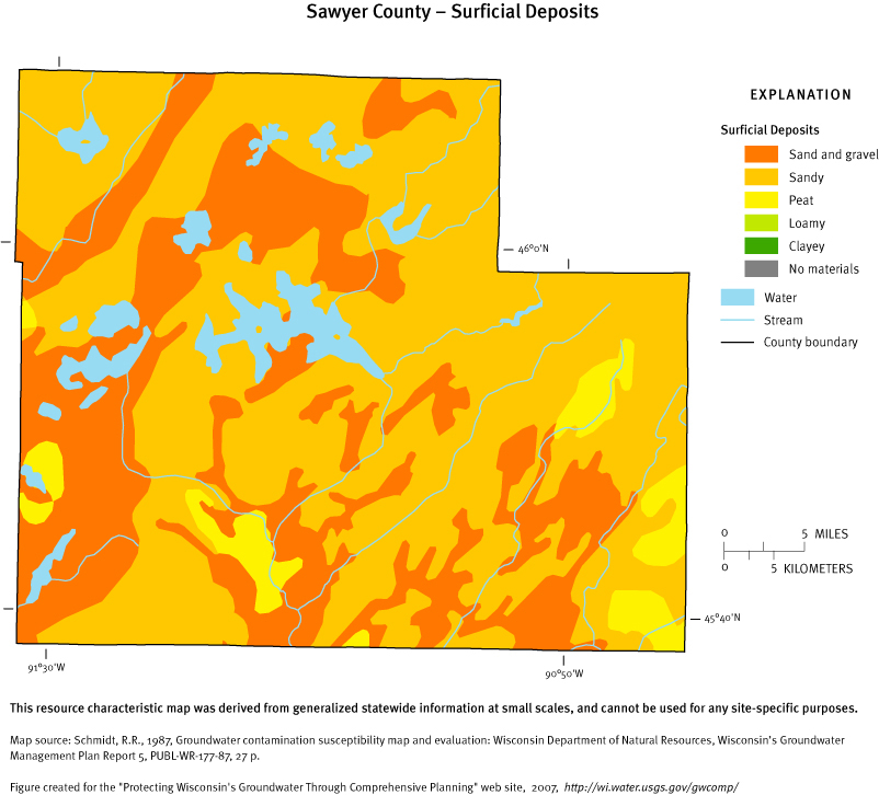 Sawyer County Surficial Deposits