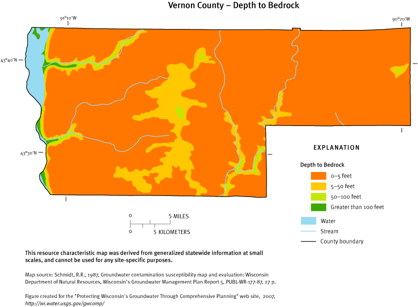 Vernon County Depth to Bedrock