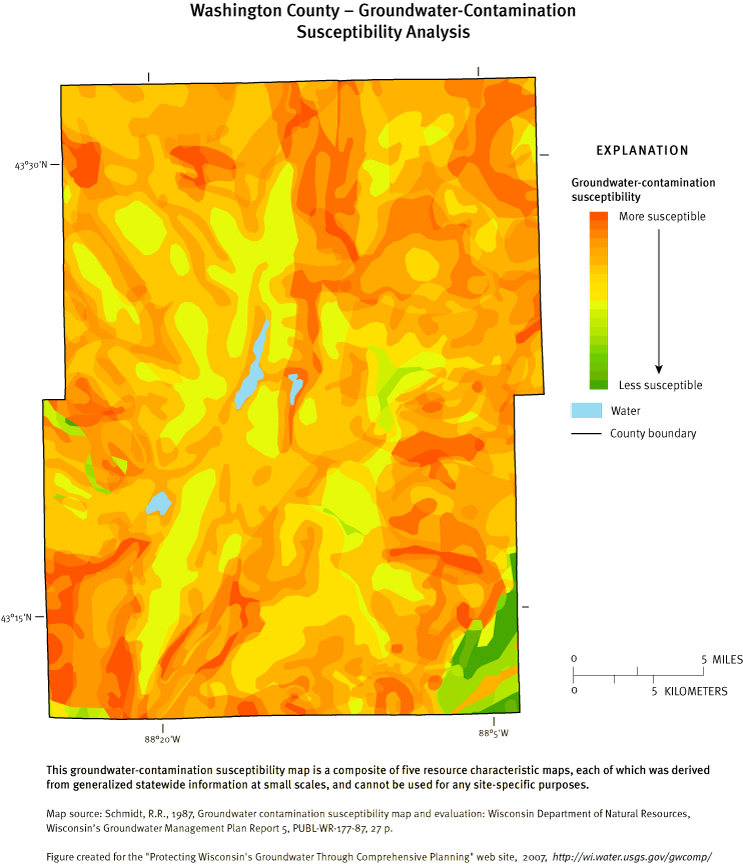 Washington County Groundwater Contamination Susceptibility Analysis Map