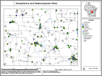 Map of BRRTS sites in Waushara County