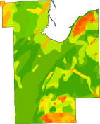 Susceptibility of groundwater to pollutants in Brown County