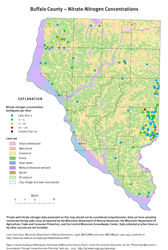 Buffalo County nitrate-nitrogen concentrations