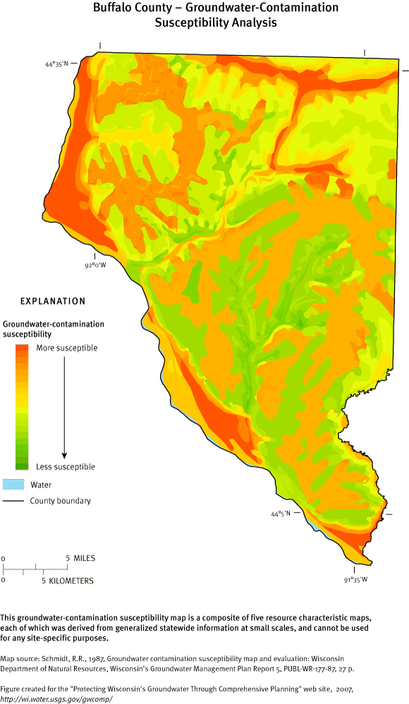 Buffalo County Groundwater Contamination Susceptibility Analysis Map