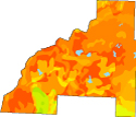 Susceptibility of groundwater to pollutants in Burnett County