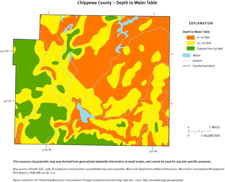 Chippewa County Depth of Water Table
