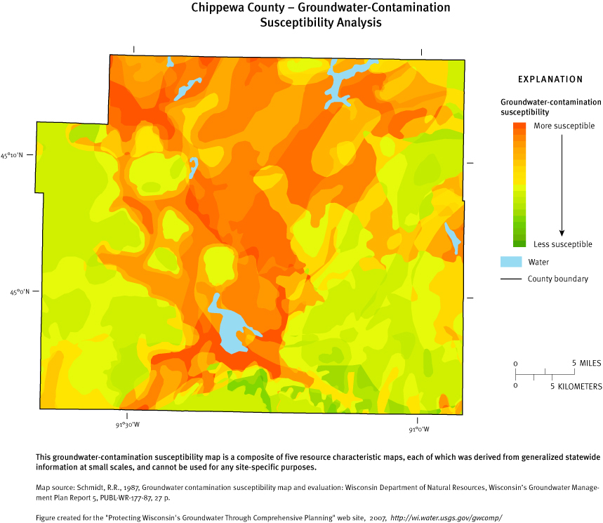 Chippewa County Groundwater Contamination Susceptibility Analysis Map