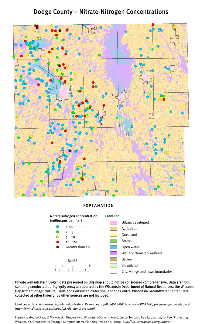 Dodge County nitrate-nitrogen concentrations