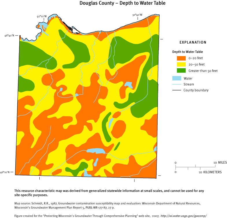 Douglas County Depth of Water Table