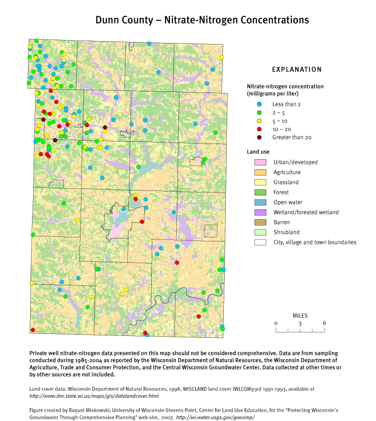 Dunn County nitrate-nitrogen concentrations