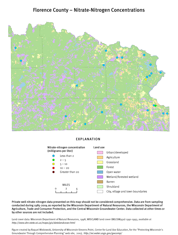 Florence County nitrate-nitrogen concentrations