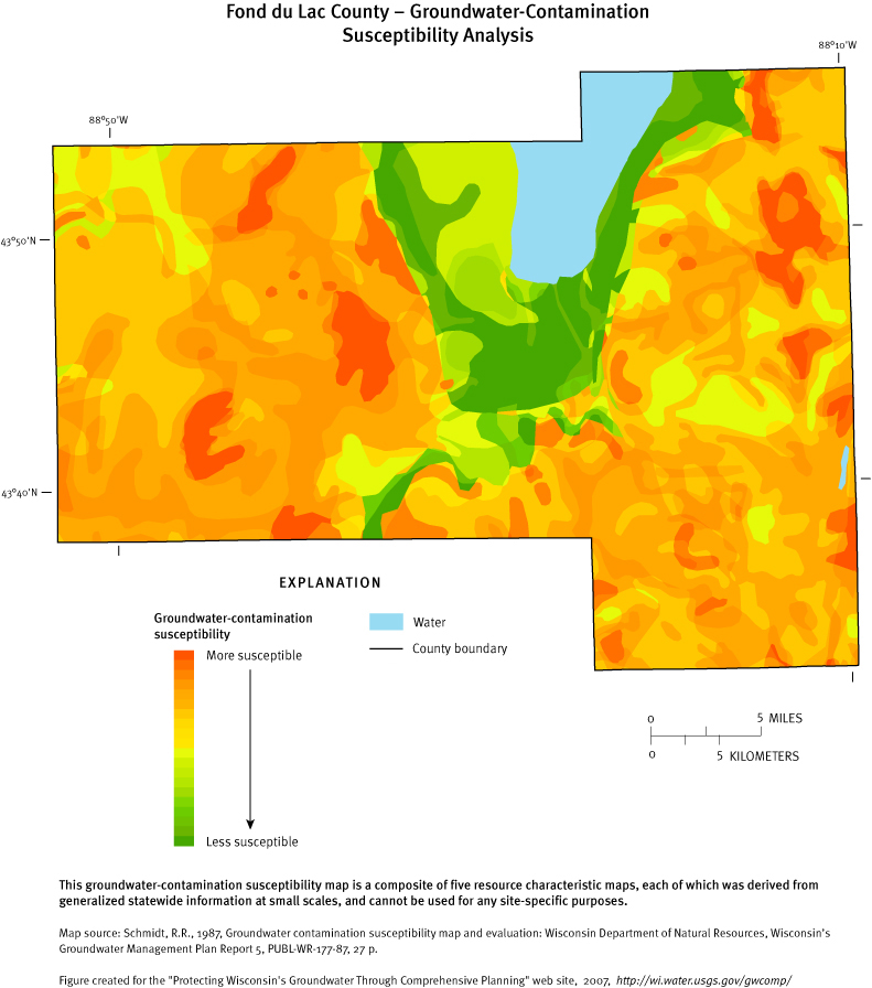 Fond du Lac County Groundwater Contamination Susceptibility Analysis Map