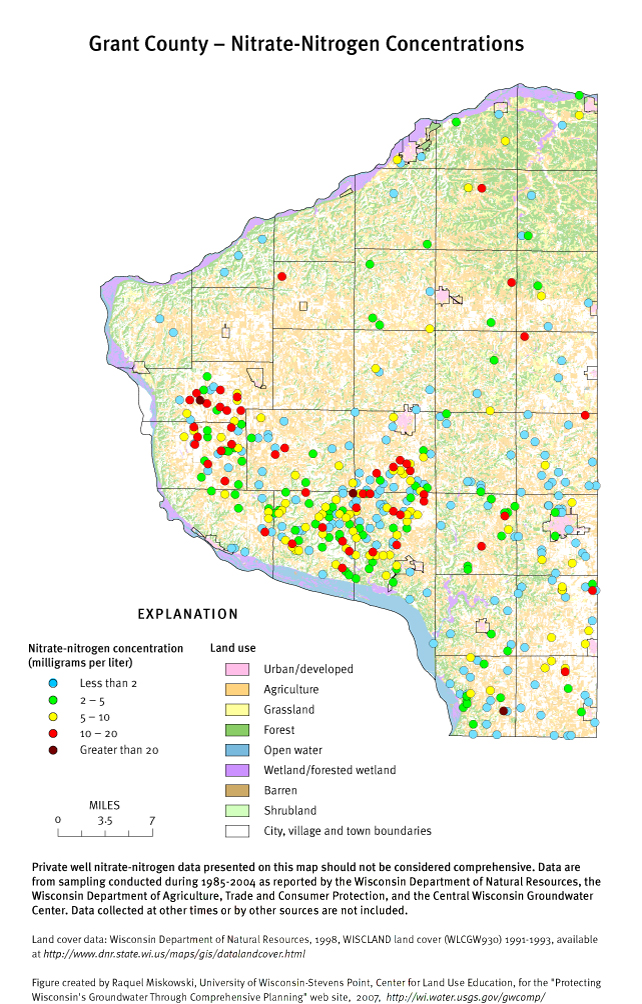 Grant County nitrate-nitrogen concentrations