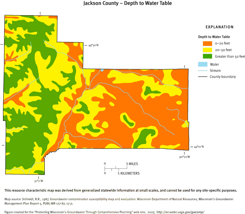 Jackson County Depth of Water Table