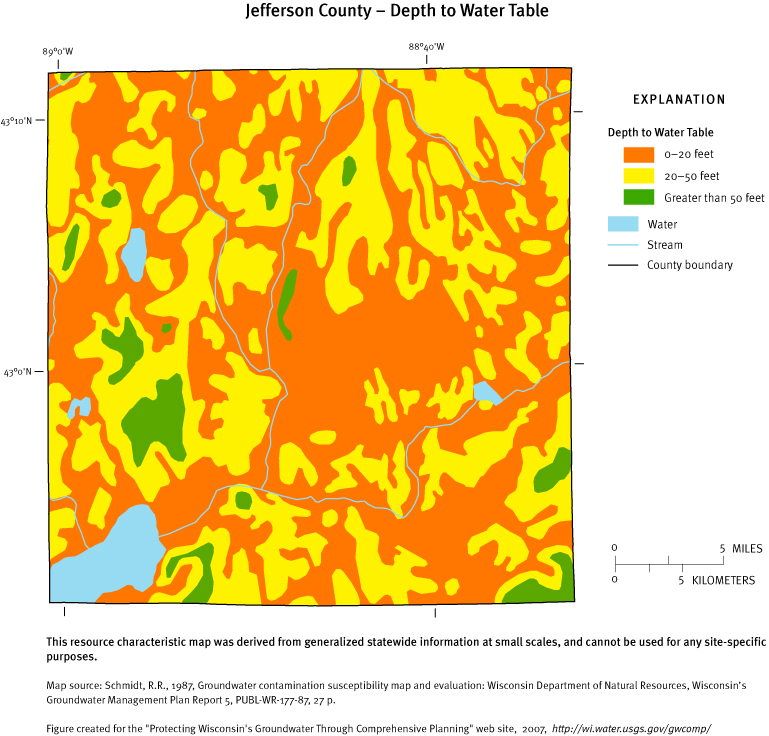 Jefferson County Depth of Water Table