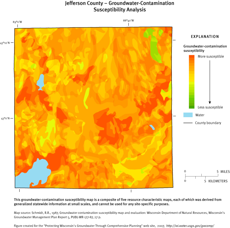 Jefferson County Groundwater Contamination Susceptibility Analysis Map