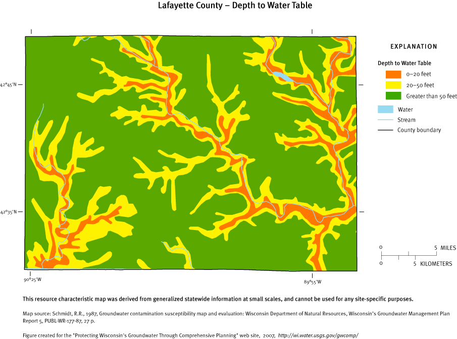 Lafayette County Depth of Water Table