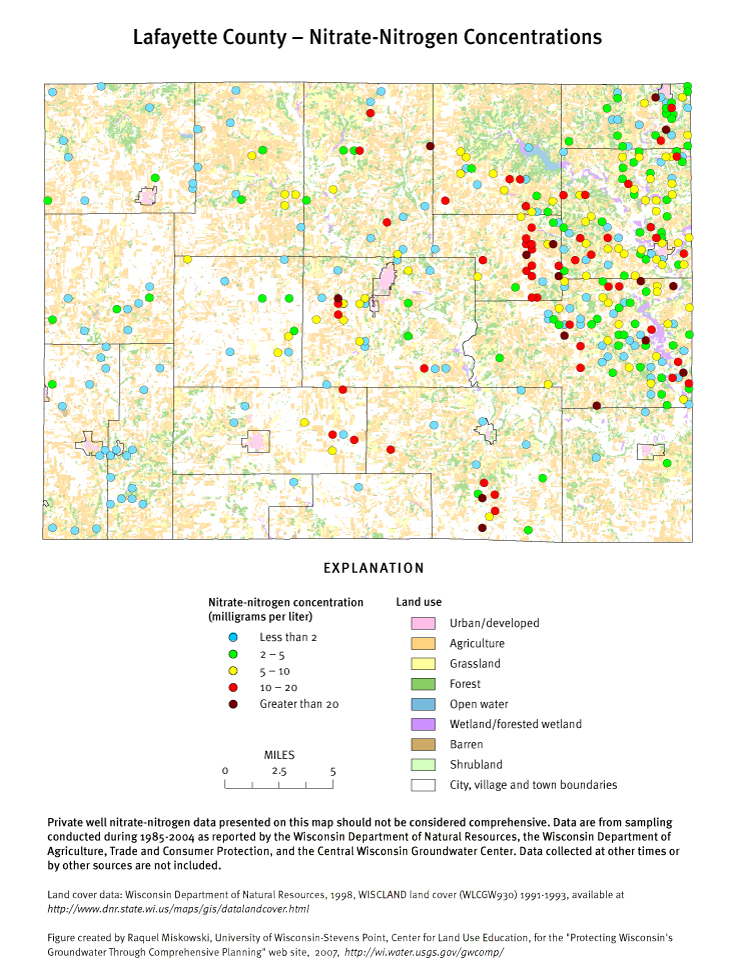 Lafayette County nitrate-nitrogen concentrations