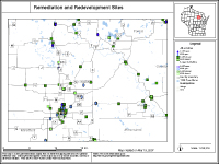 Map of BRRTS sites in Langlade County