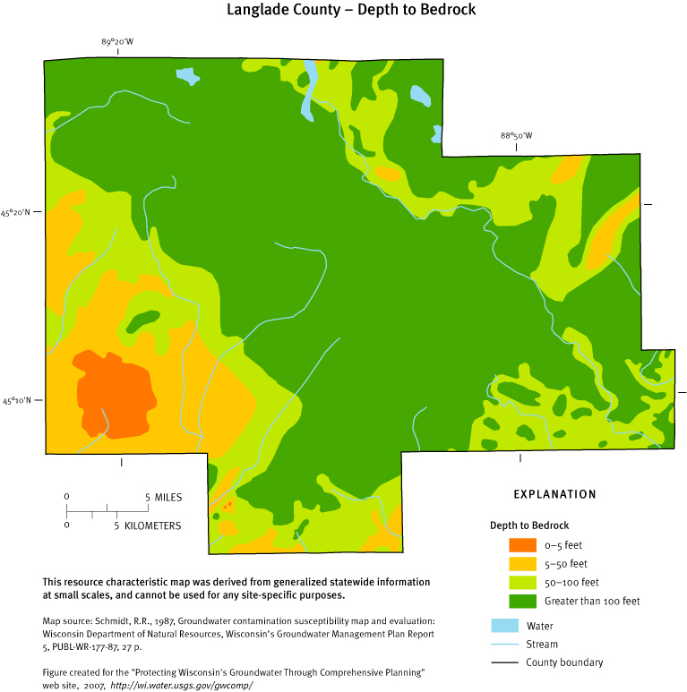 Langlade County Depth to Bedrock