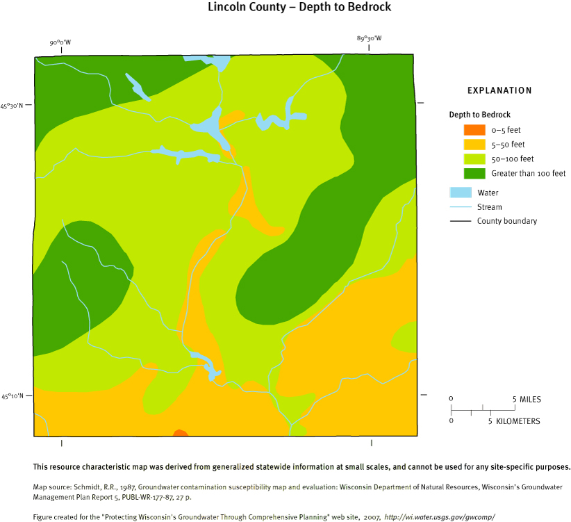 Lincoln County Depth to Bedrock