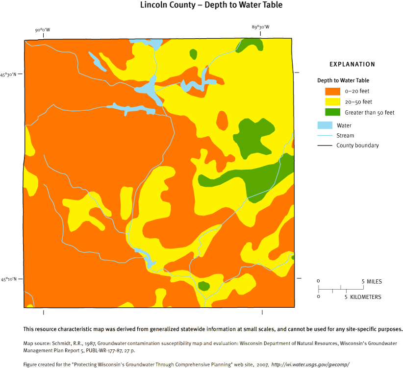 Lincoln County Depth of Water Table