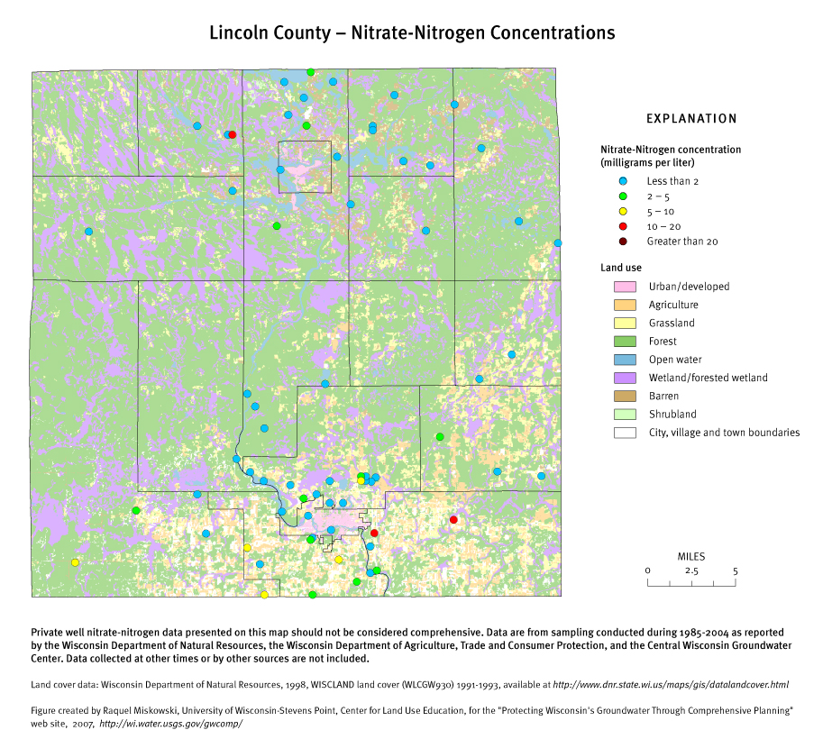 Lincoln County nitrate-nitrogen concentrations