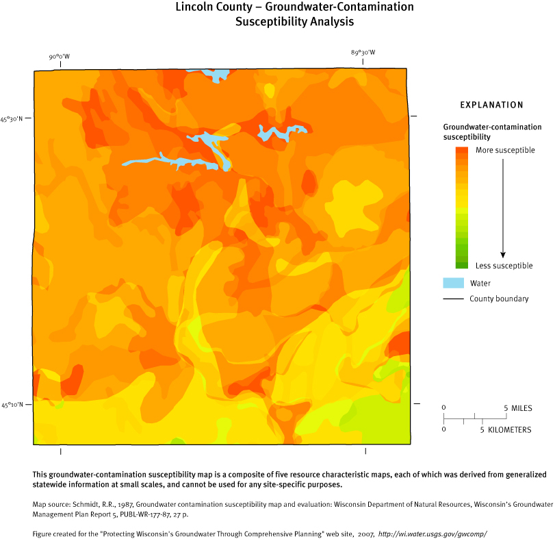 Lincoln County Groundwater Contamination Susceptibility Analysis Map