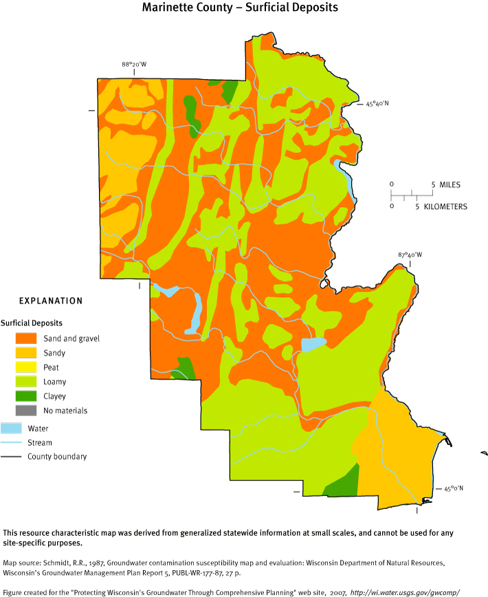 Marinette County Surficial Deposits