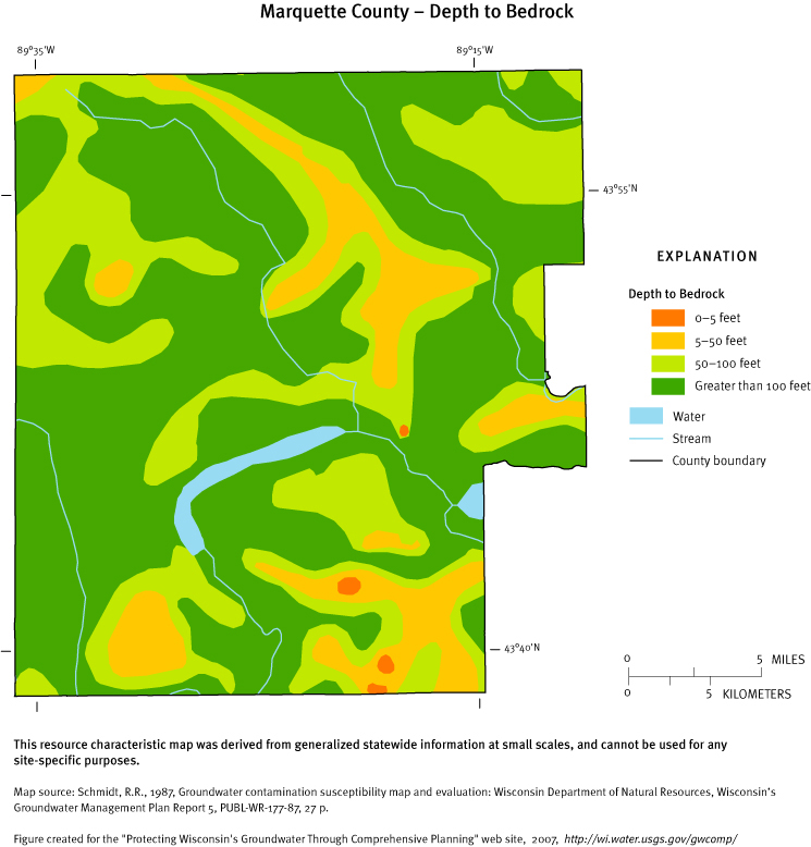 Marquette County Depth to Bedrock
