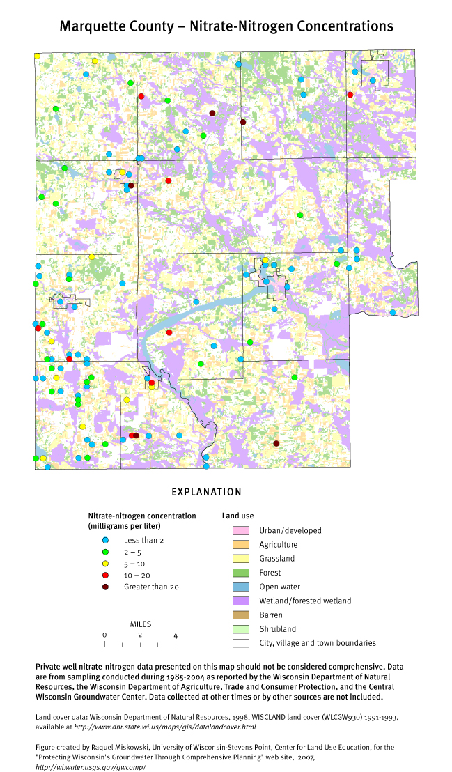 Marquette County nitrate-nitrogen concentrations