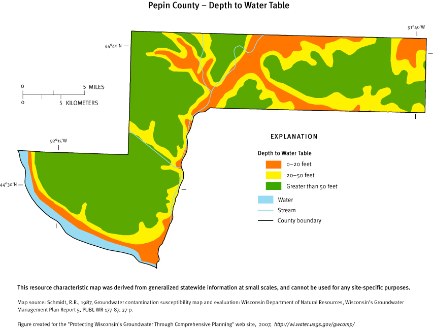 Pepin County Depth of Water Table