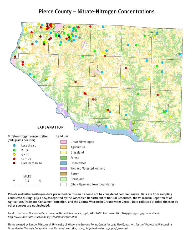 Pierce County nitrate-nitrogen concentrations