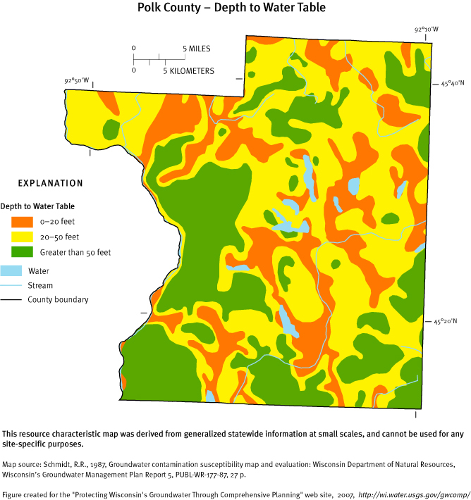 Polk County Depth of Water Table