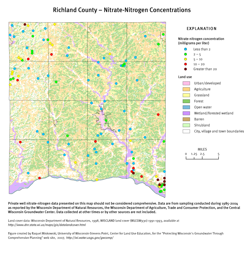 Richland County nitrate-nitrogen concentrations
