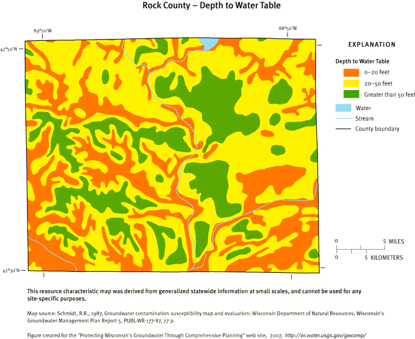 Rock County Depth of Water Table