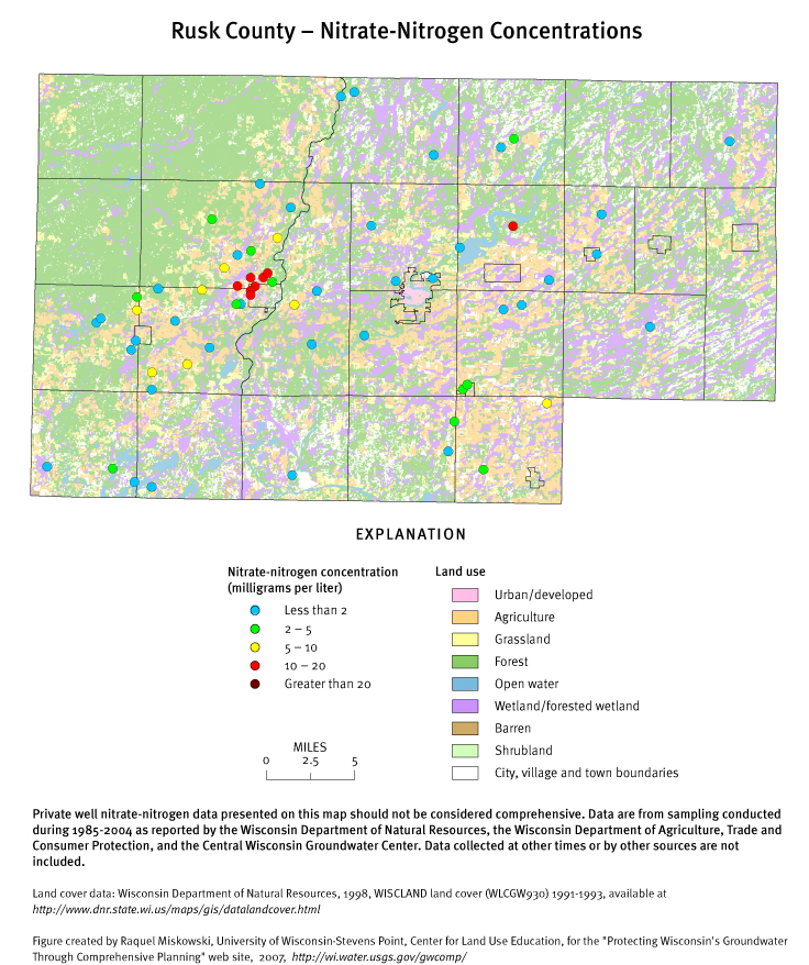 Rusk County nitrate-nitrogen concentrations