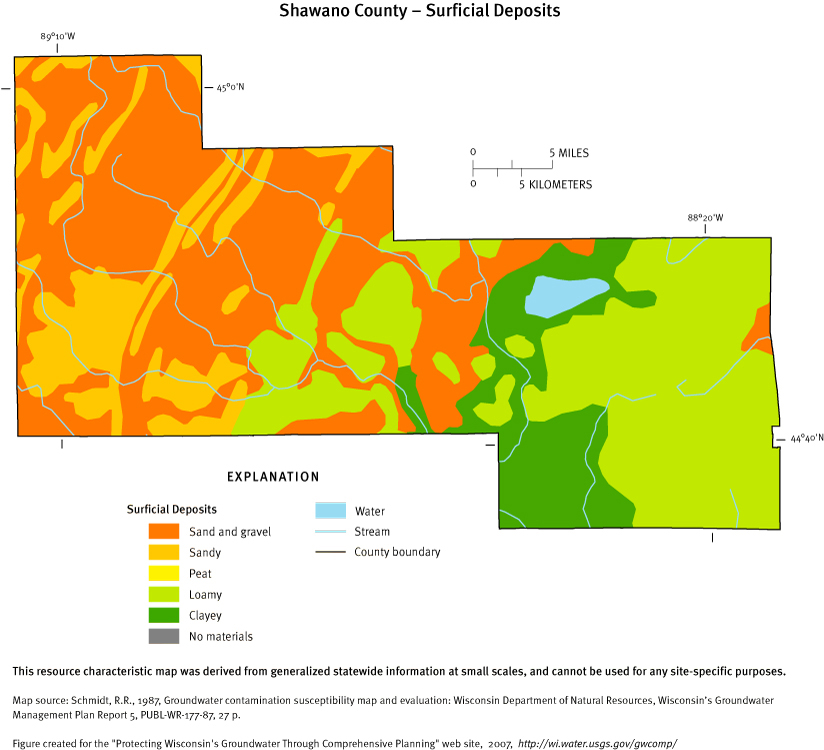 Shawano County Surficial Deposits