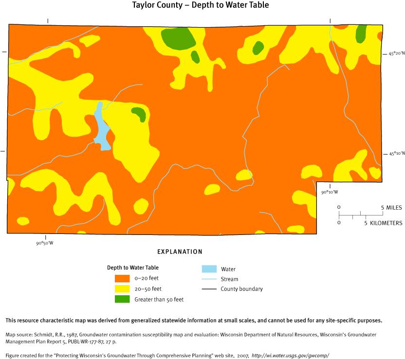 Taylor County Depth of Water Table