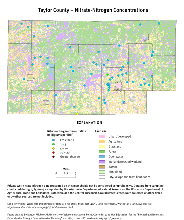 Taylor County nitrate-nitrogen concentrations