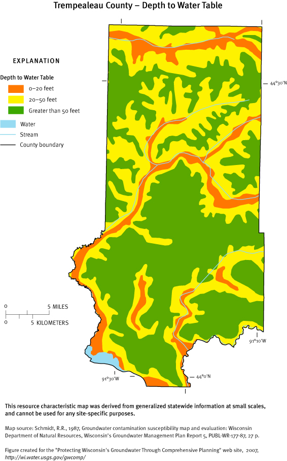 Trempealeau County Depth of Water Table